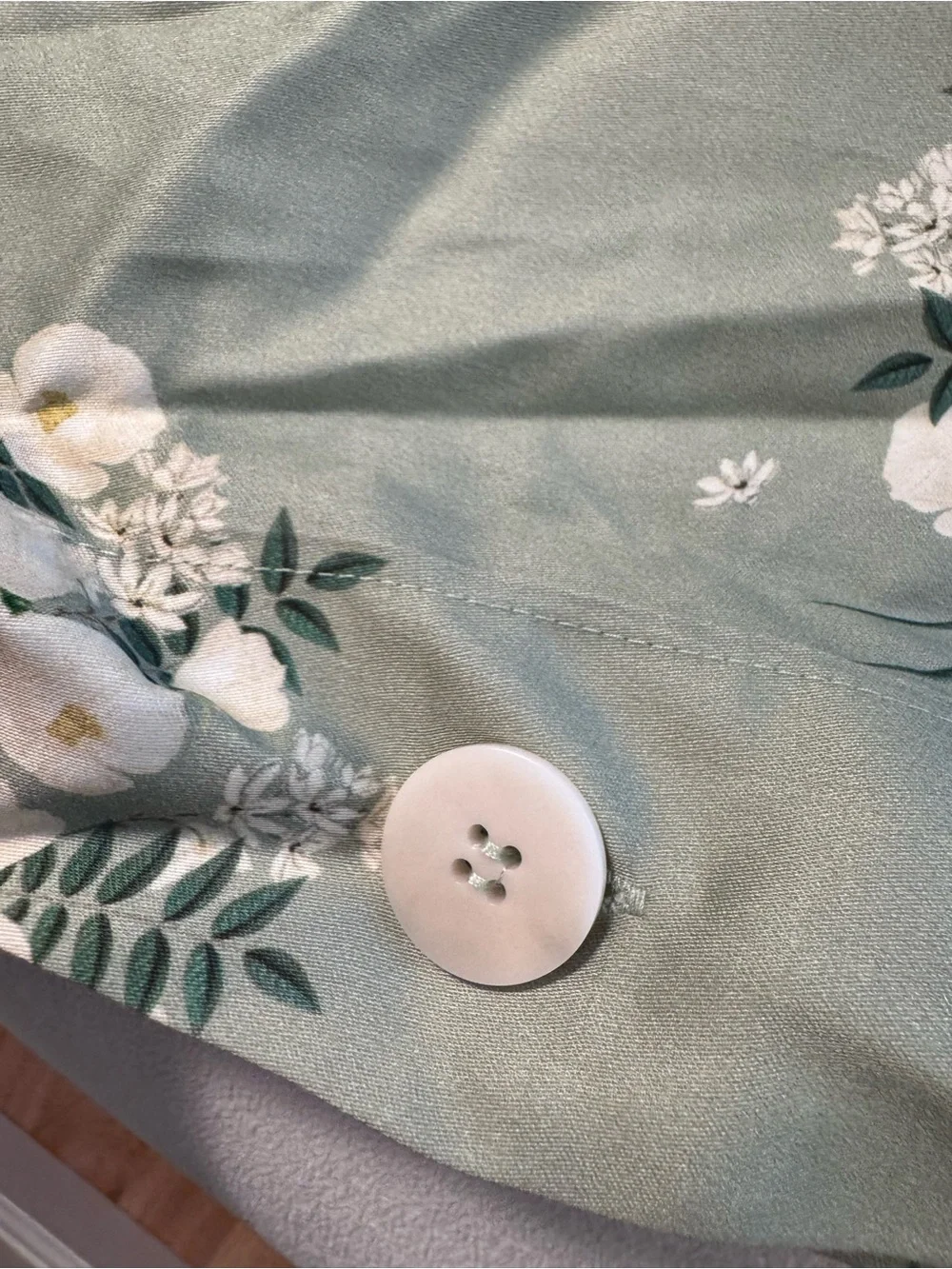 Buffy Breeze King Duvet Cover Midori Floral TENCEL Lyocell Sage Green